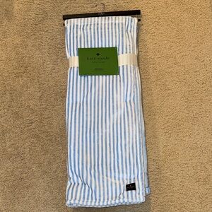 kate spade blue and white striped throw blanket